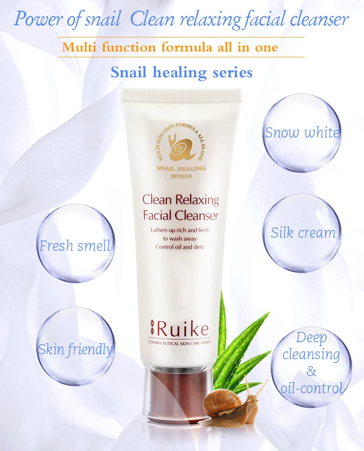 Face use deep cleansing antiaging snail healing whitening facial cleanser gentle