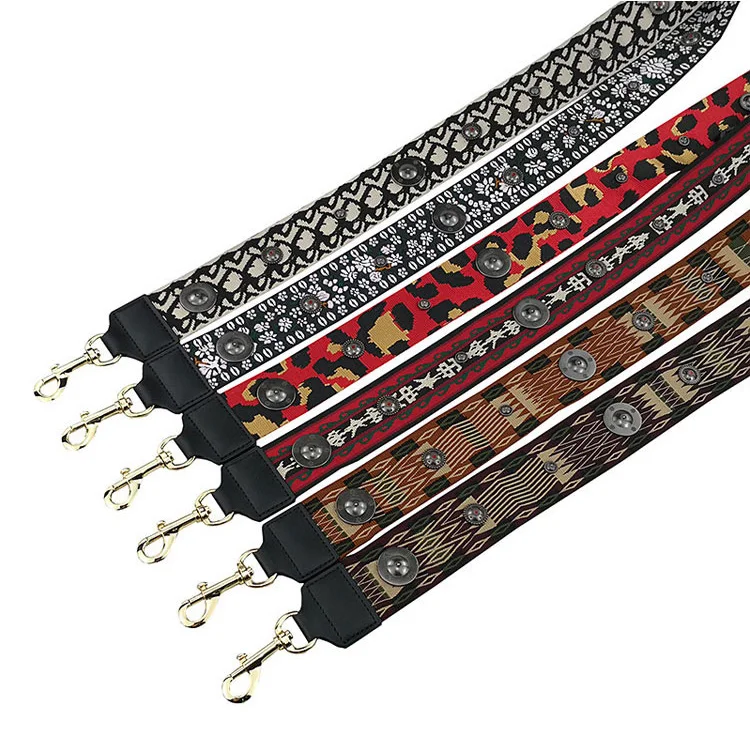 

Meetee B-S092 New Slanting Side Back Shoulder Belt Widening Long Colored Ribbon Bag Accessories, Colorful