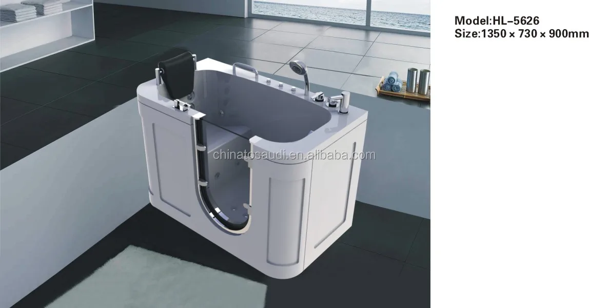 Acrylic Portable Handicap Walk In Bathtub For Old People And Disabled