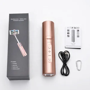 function Selfie Stick Bluetooth Speaker & Power Bank