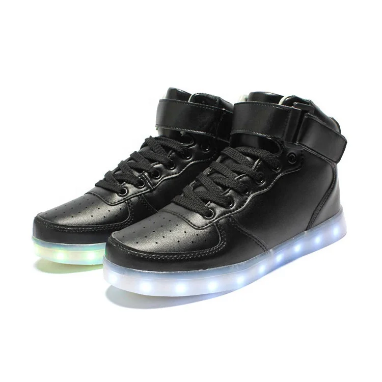 
High Top Casual Led Light up Sport Shoes Men, Adult Gold LED Light up Shoes, bulk led shoes wholesale 