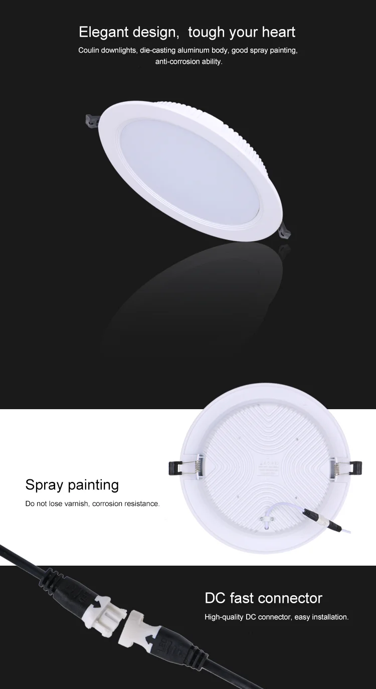 Directly Factory down light huising6W 12W 18W Recessed Round LED Down Light
