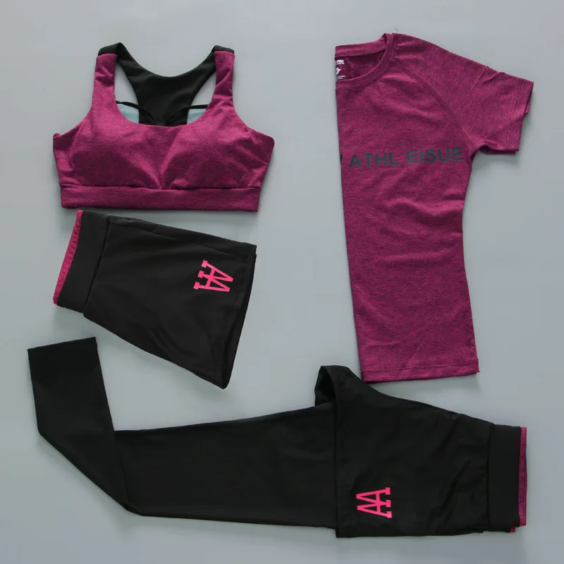 

Leisure sports four sets of yoga coat vest trousers sports running workout clothes, N/a