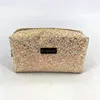 new development pink square glitter cosmetic bag for lady