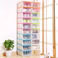 

plastic PP Shoe box Storage Transparent Plastic Shoe Box Case Home Drop Front Shoe Storage Box
