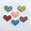Handmade DIY material felt glitter heart applique for hair clips