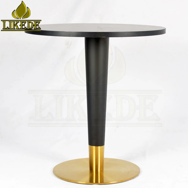 Morden Design Hot Sale Gold Stainless Steel Table Leg Melamine Table Top for Restaurant Cafe Dining Use