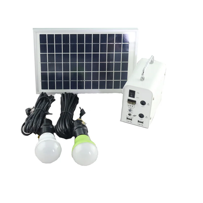 light substantial and handy 5W Mini Solar Power System for home lighting include solar panel LED bulbs