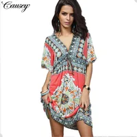 

2019 New Woman Casual Sexy Dress Floral Printed Wholesale Cheaper Plus Size Maxi Dress