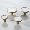 Retail Wholesale Natural Shell Solid Brass Kitchen Cabinet Knobs furniture handles knob