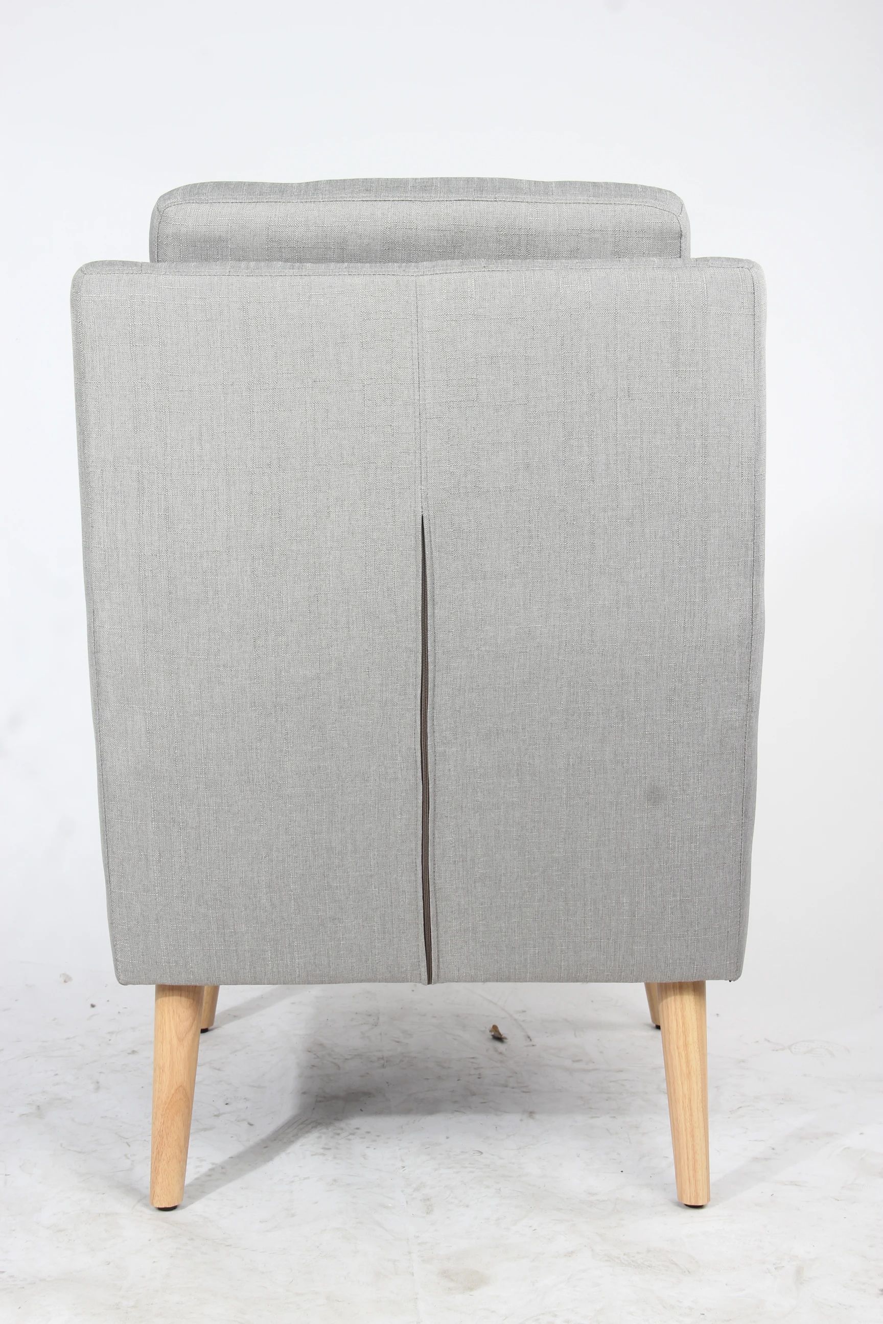 carlford oem 中世纪现代灰色亚麻织物口音扶手椅与奥斯曼客厅椅子