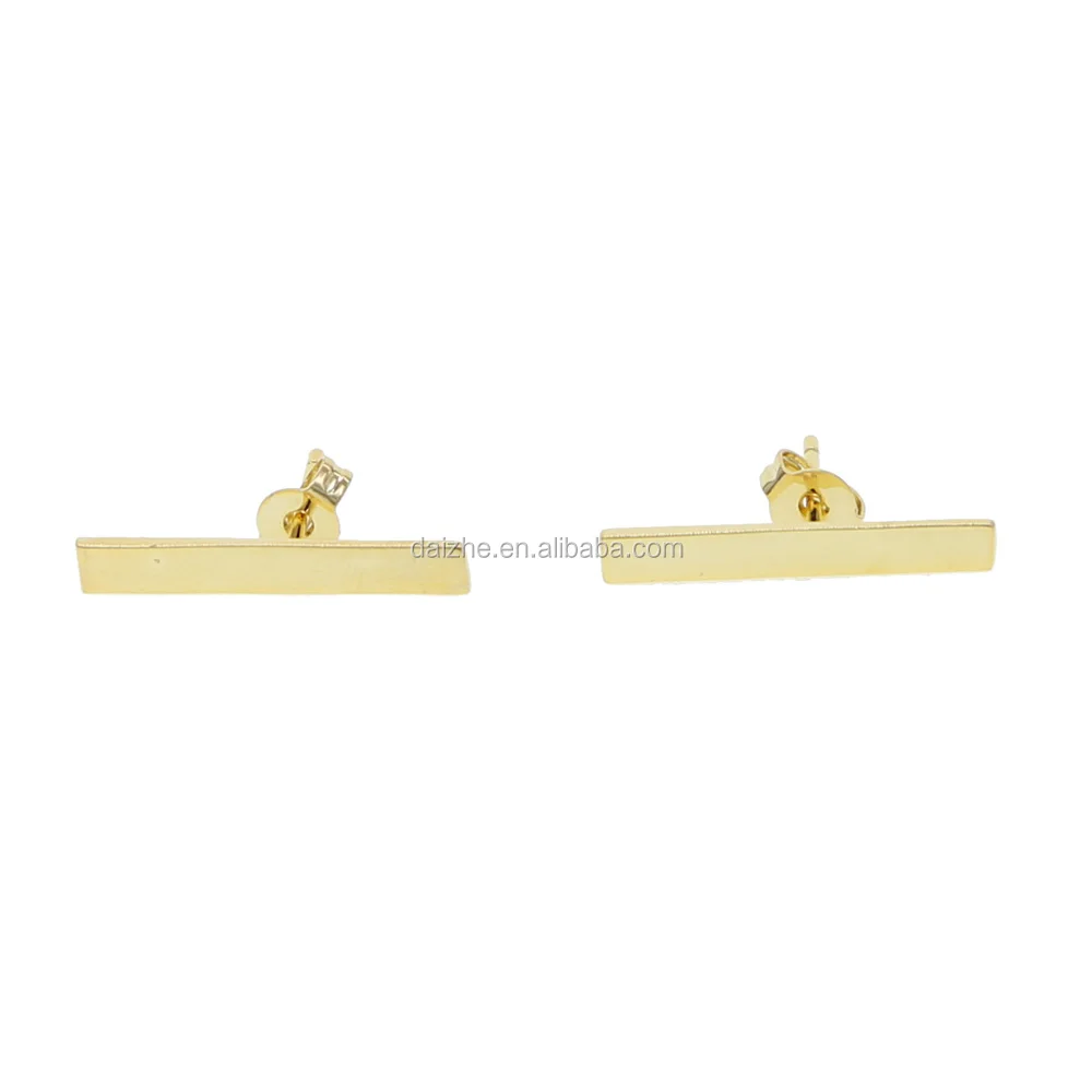 

2021 new arrived gold plated bar stud earring for women wedding bar jewelry