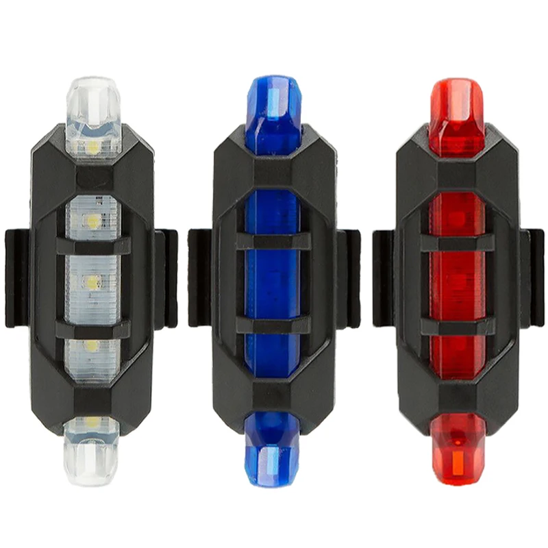 

RTS 4 Mode Usb Recharge Bicycle Lights Bicycle Accessories Waterproof 5 Led Mtb Bike Bicycle Rear Tail Light Red Lamp, As pictures or customized
