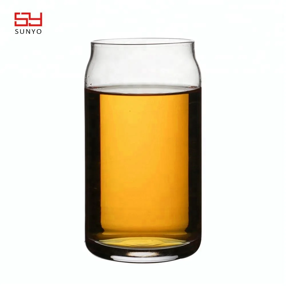 

wholesale custom 16OZ craft different sizes Can shaped clear beer glass cup, Clear or customized