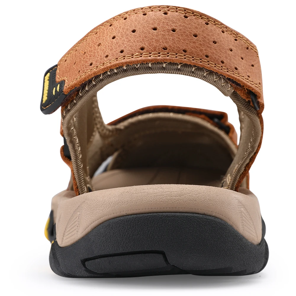 
New Design Outdoor Hiking Genuine Leather Soft Men Sport Sandals 
