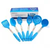 High Quality 6 Pieces Gooking Tools kitchen utensils set silicone Cooking Tools With Stainless Steel