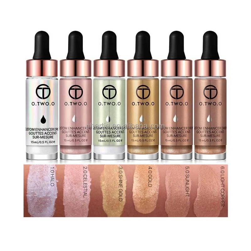 

otwoo bling highlighter liquid makeup foundation liquid shading powder contour bronzer, 6 colors