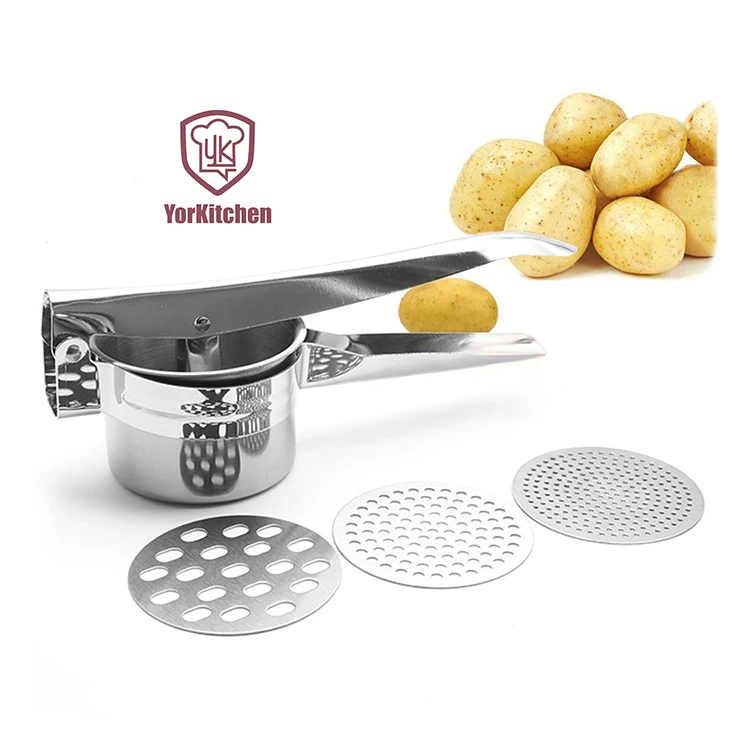 

High quality fruit and vegetable tools stainless steel potato ricer / potato masher, Silver