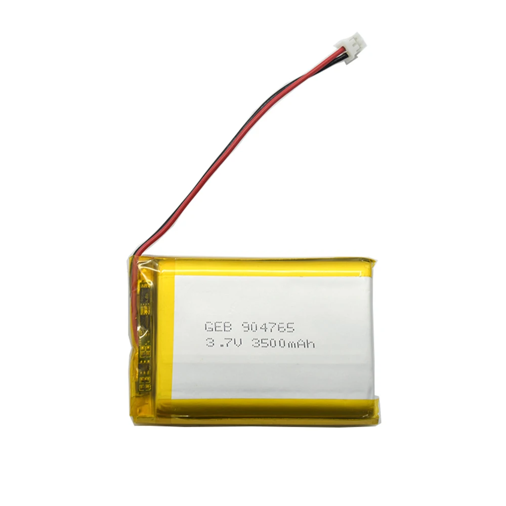 GEB rechargeable 904765 li-polymer 3.7v 3500mAh lipo battery with connector