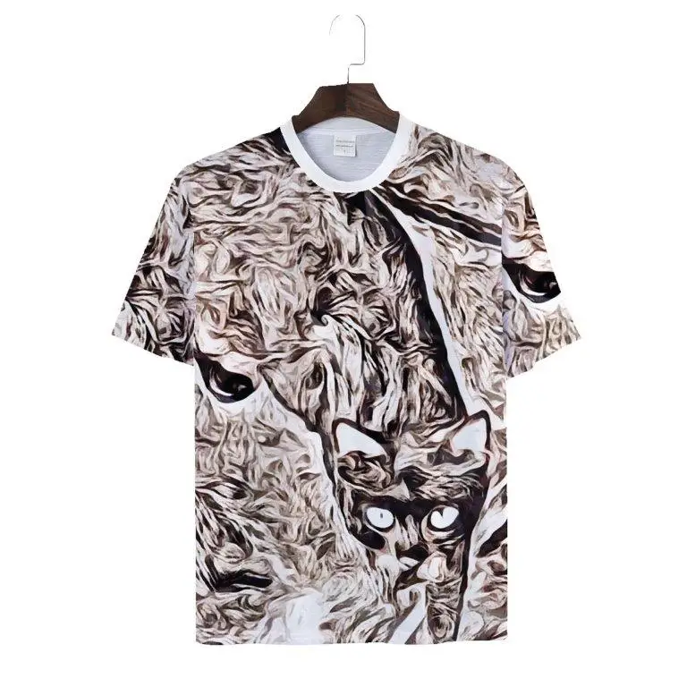 

White Black Gray Full Print Polyester Fabric Men T-shirt for Sublimation Printing Real Factory Custom Design Tee Shirt