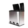 High Quality Plastic Inner Bin Foot Pedal Stainless Steel 3 Compartment Waste Bin