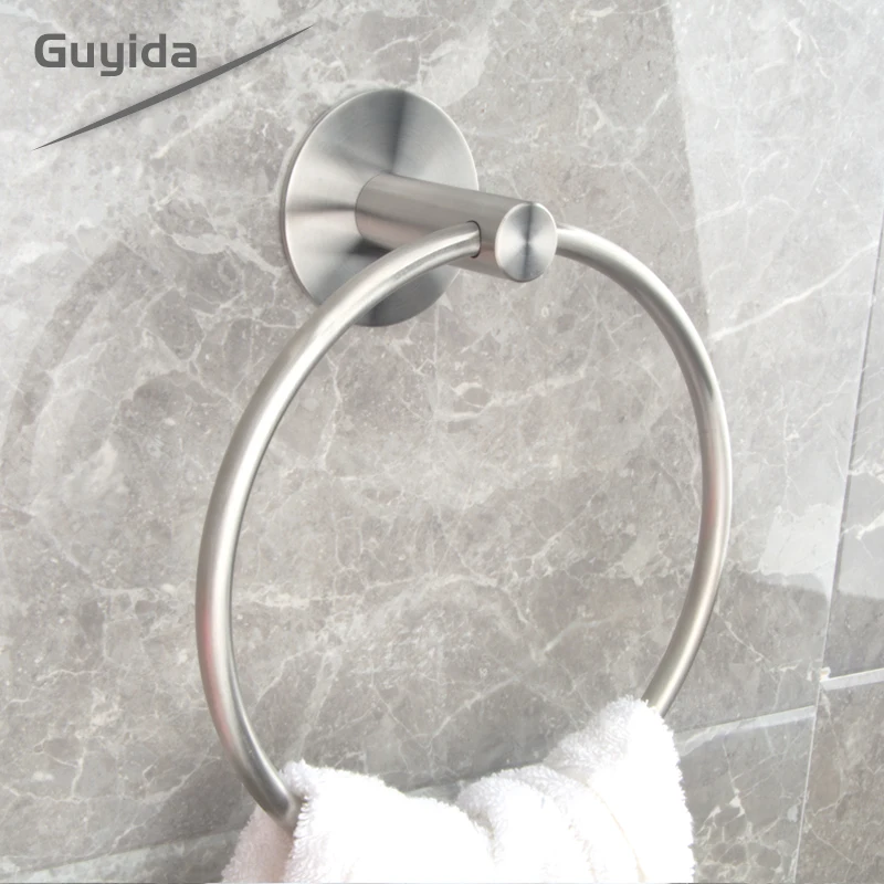 
wholesale wall hung towel ring 304 stainless steel towel rack in bathroom 