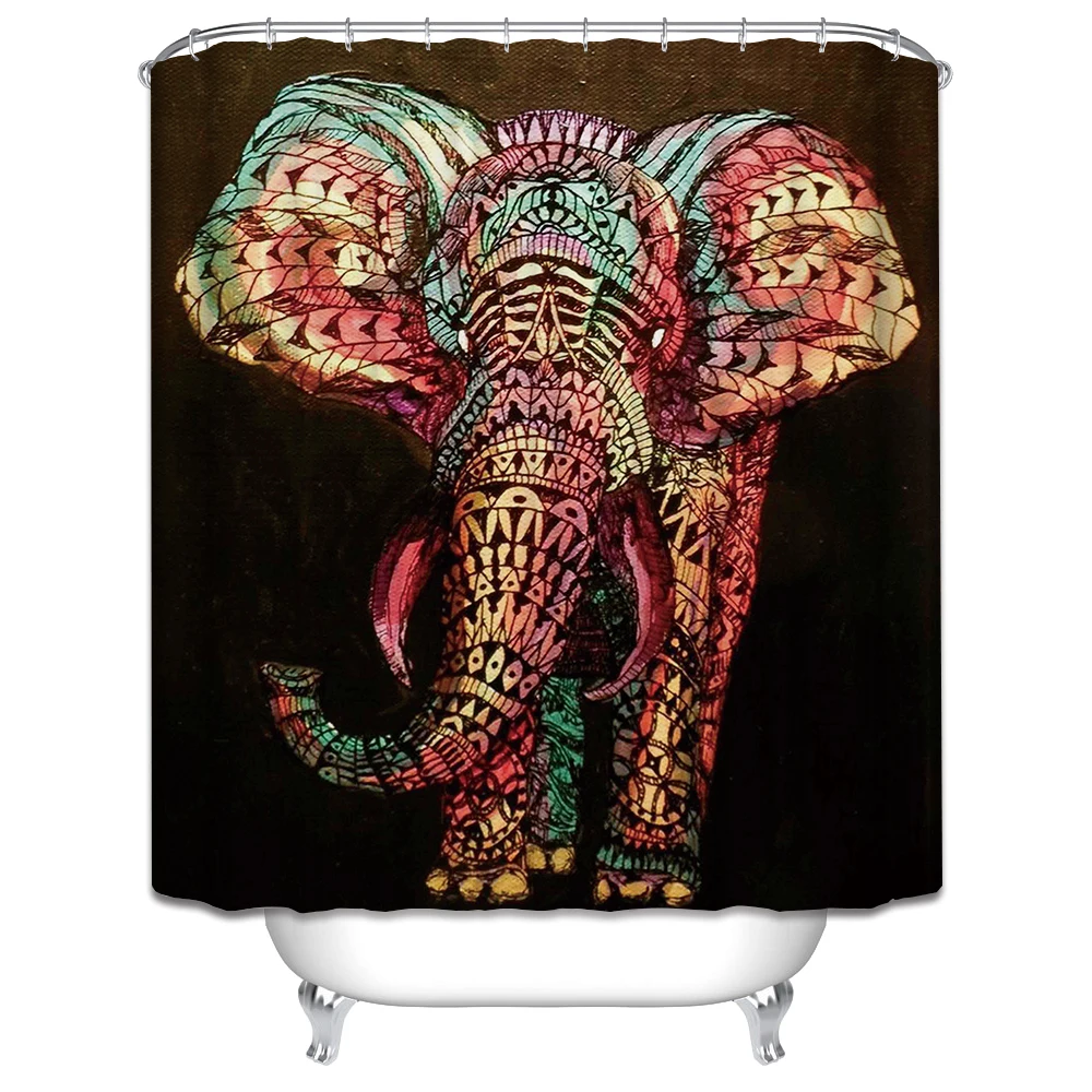 

Cheap wholesale elephant bath curtain for the bathroom custom 3d shower curtain
