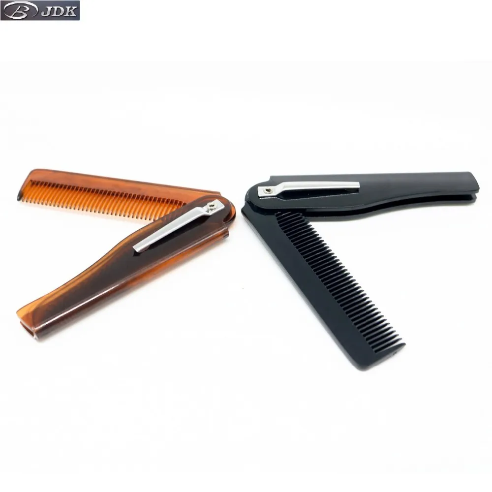 

JDK Custom Plastic Folding Pocket Beard Comb, Black or brown