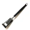 Stainless steel scraper three - head spring barbecue cleaning brush