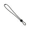 100% polyester round lanyard with black plastic round safety clip and adjuster for cord