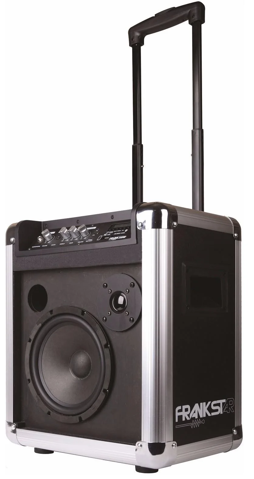 trolley speaker with battery and wheels