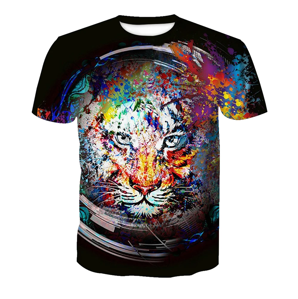 

Men's 3D animal face sublimation printing custom t shirt 1 pcs MOQ printing your own t shirt, Beige, black, blue, gray, orange, pink, purple, red, white, yellow