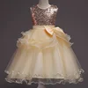 YY10086G Summer fashion gold sequins design knee-length one piece western party wear dress for girls