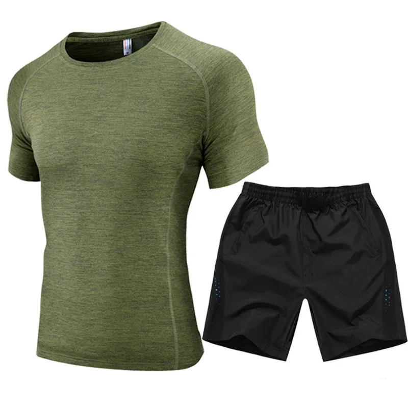 

men sport wear set custom OEM logo gym sport t shirt with shorts