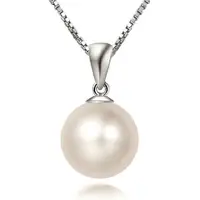 

Qmylife 2019 New designs necklace 925 Sterling Silver plated Pearl Pendants accessory for Women Nice Freshwater Pearl necklace