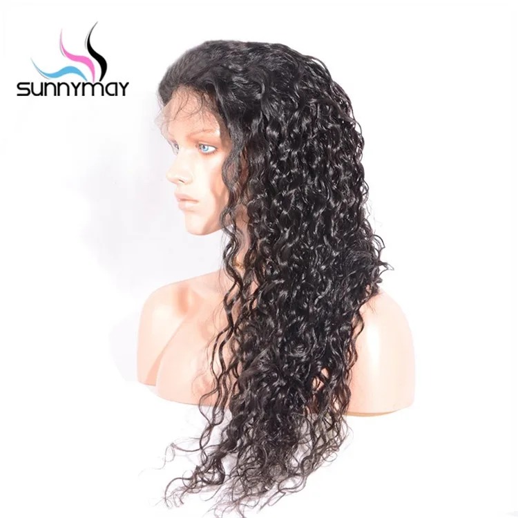 

European And American Fashion Virgin Human Hair Full Lace Wig Natural Curly Human Hair Wig For Black Women, Natural color;can be dyed