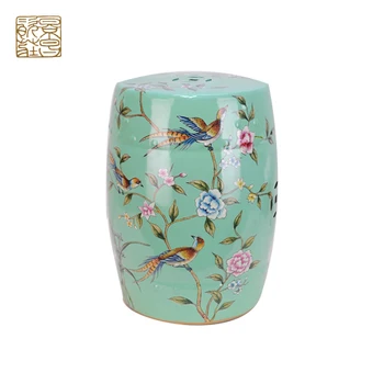 High End Chinese Flower And Bird Pattern Decorative Stool Ceramic