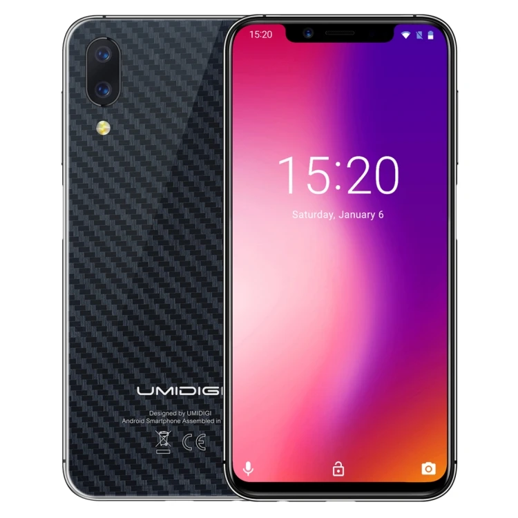 

New Product 2019 UMIDIGI One Pro 4GB+64GB Global Band Dual 4G Mobile Phone 5.9 inch Android 8.1 MTK Helio P23 Smart Cell Phone, Black red