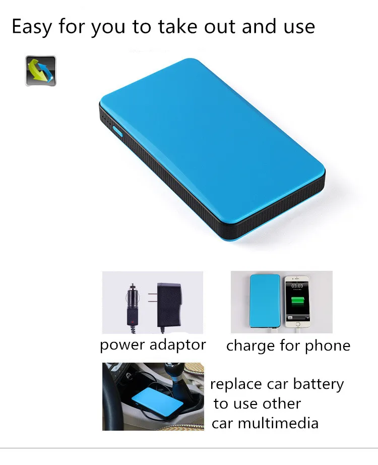 New Smart Safest Jump Starter 12V Car Starting Portable Power Battery Packs Car Jump Starter for iphone Auto