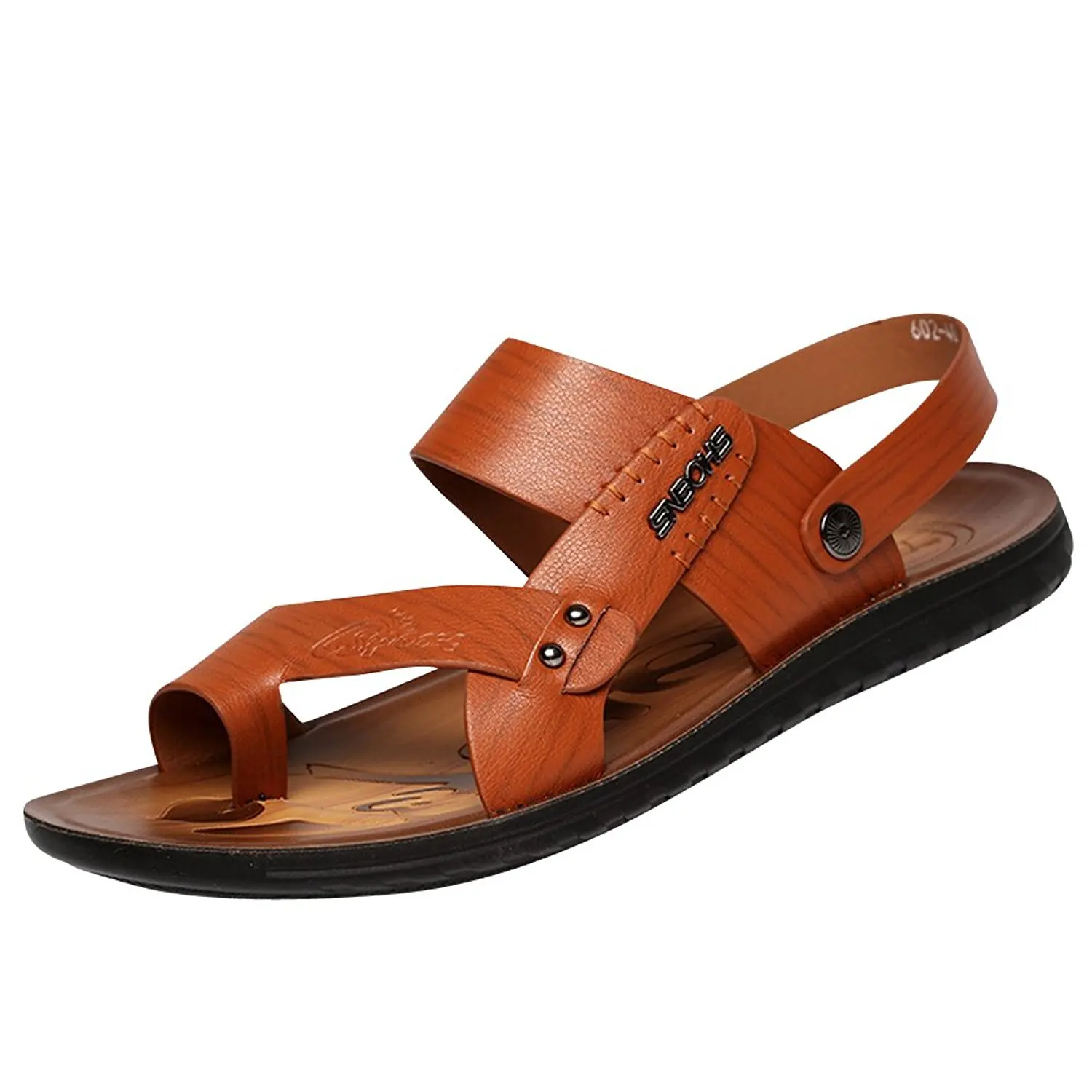 Navoku Mens Leather Outdoor Sandles Summer Beach Sandals