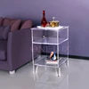 Clear Acrylic Nightstand Single Drawer/Lucite End Sofa Cabinet Table