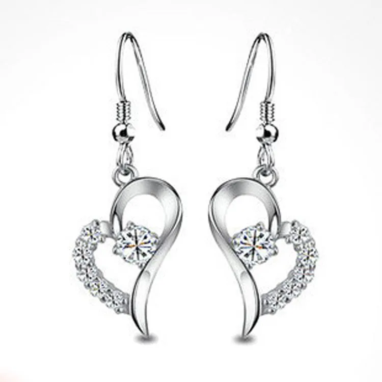 

Wholesale Best Selling Fashion Heart Shape Earring 925 Sterling Silver Earring Unique Gift Earrings