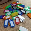 Customized logo promotional advertising gifts tough plastic key tags with split ring label window plastic key chain