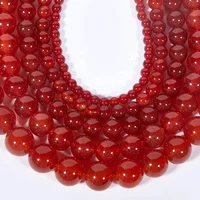 

Wholesale Natural Red Agate Gemstone Round Loose Beads for Jewelry Making Necklace Bracelet