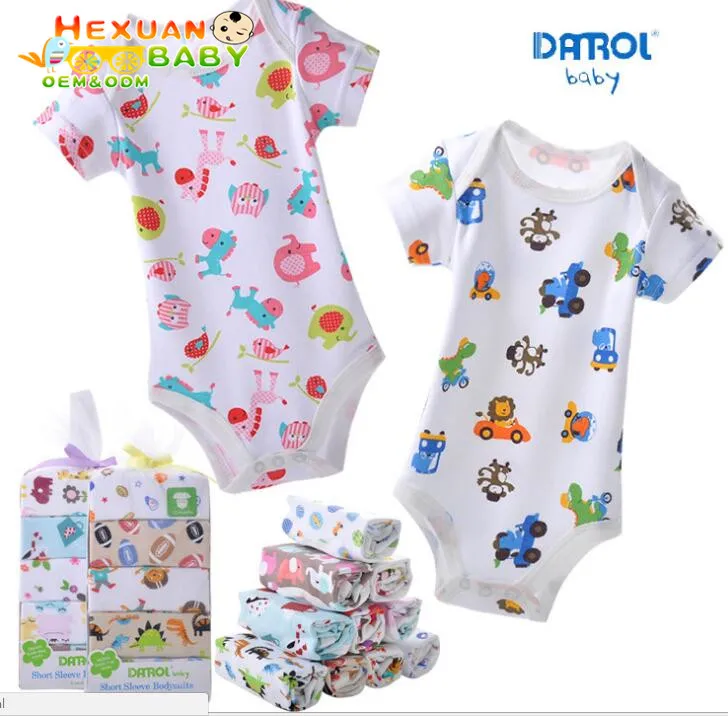 

Top quality latest custom short sleeve plain print baby romper