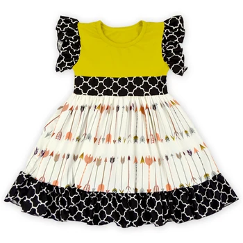 Modern Girls Sleeveless Ruffle Summer Dresses Baby Cotton Frocks