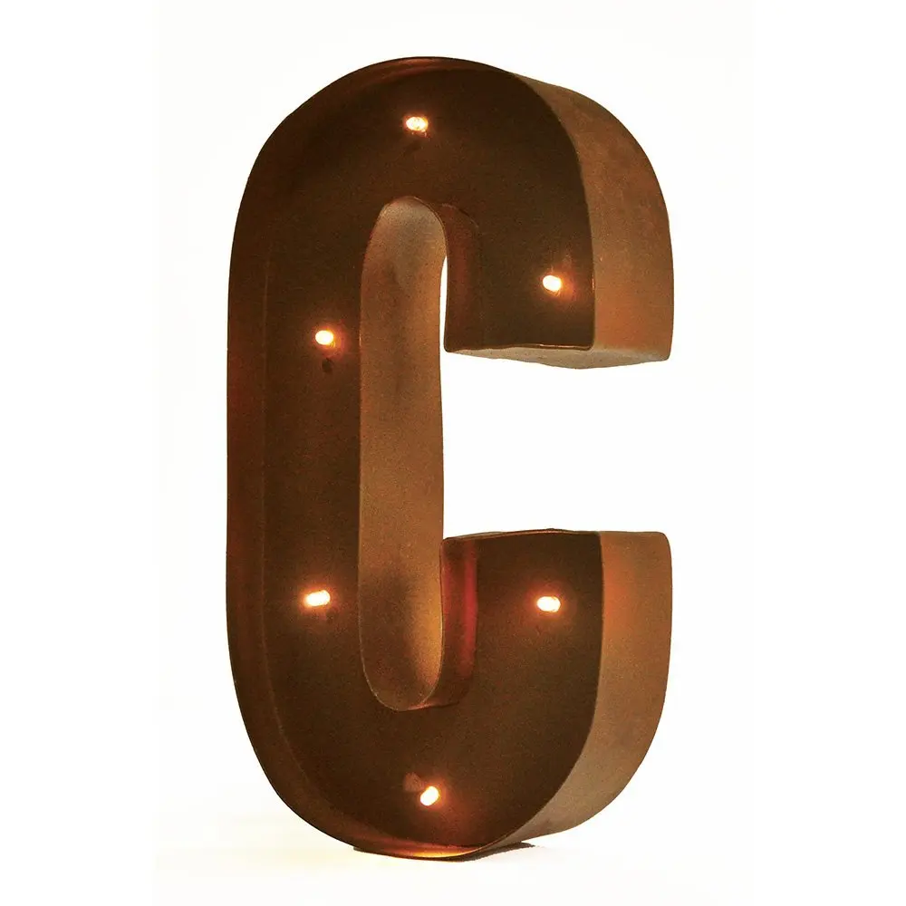 Letter Z Rustic Vintage 11 Decorative LED Light Glow Letters