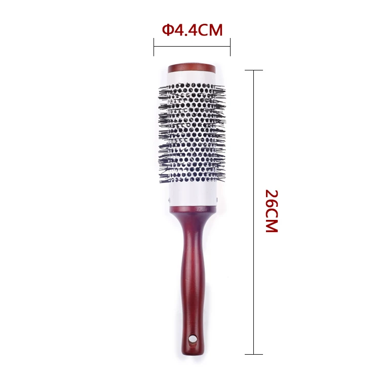 EUREKA C9508W-13-BR Professional Aluminum Tube With Boar Bristle And Nylon Pins Hair Brush Salon Round Hair Brush