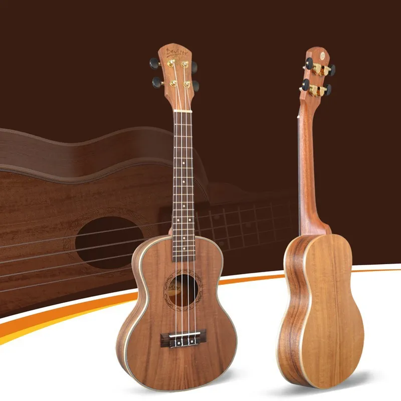 Wholesale made in China solid koa electric tenor ukulele. 