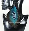 leather acrylic cut earring,peacock feather huge drop earring jewelry(swtser12101305